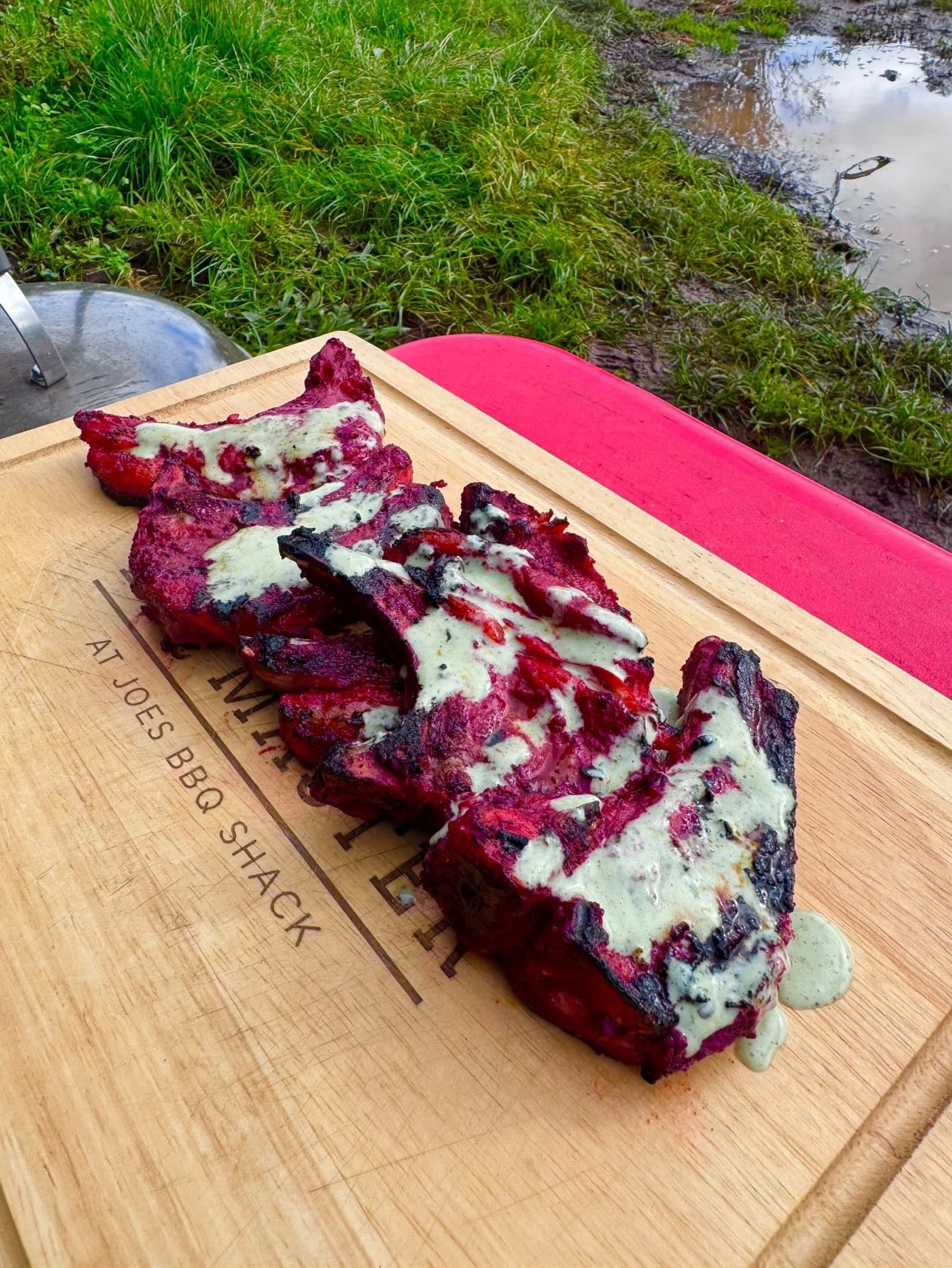 Tandoori Lamb Cutlets with Garlic & Mint Yogurt