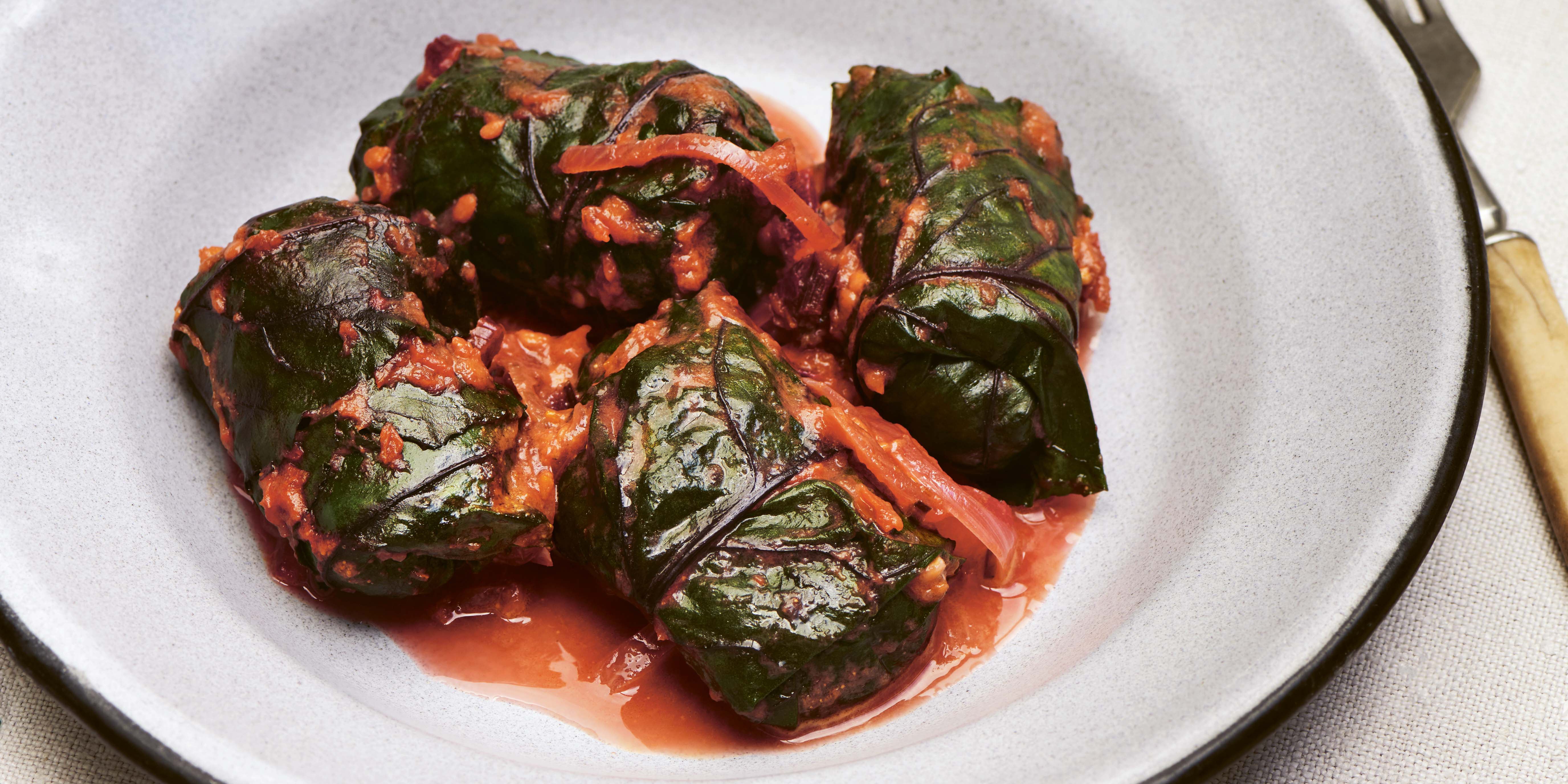 Beetroot Leaf Rolls
