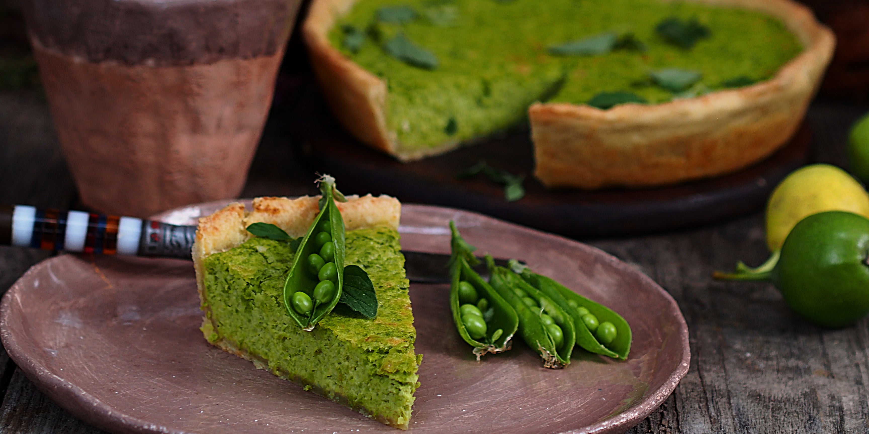 Garden Pea, Spring Onion & Mint Tart