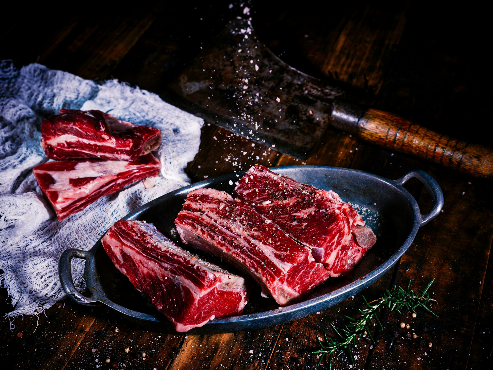 Organic Beef Short Ribs (Jacob’s Ladder) in Red Wine & Rosemary Gravy