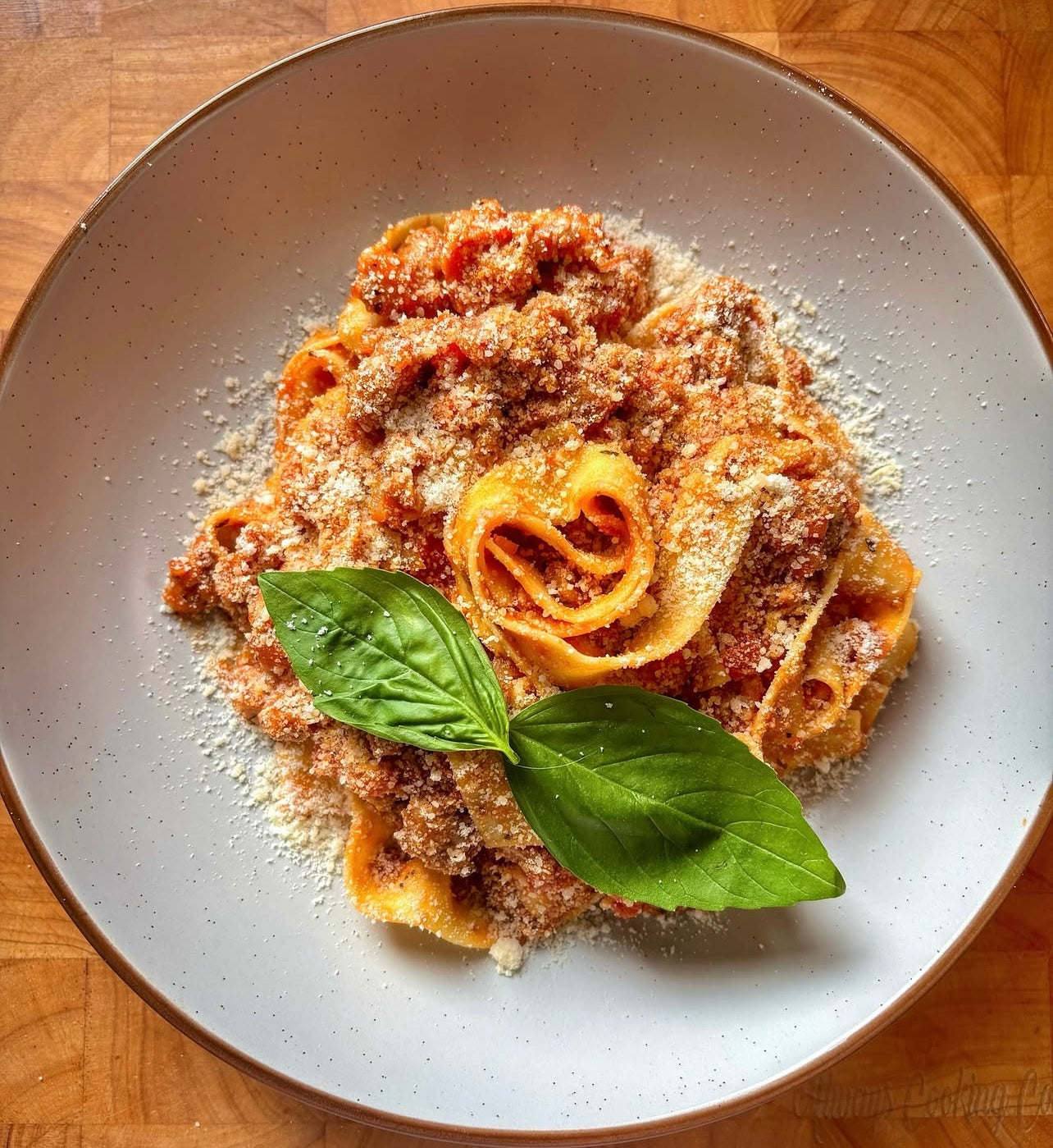 Slow Cooked Sausage Ragu with Pappardelle