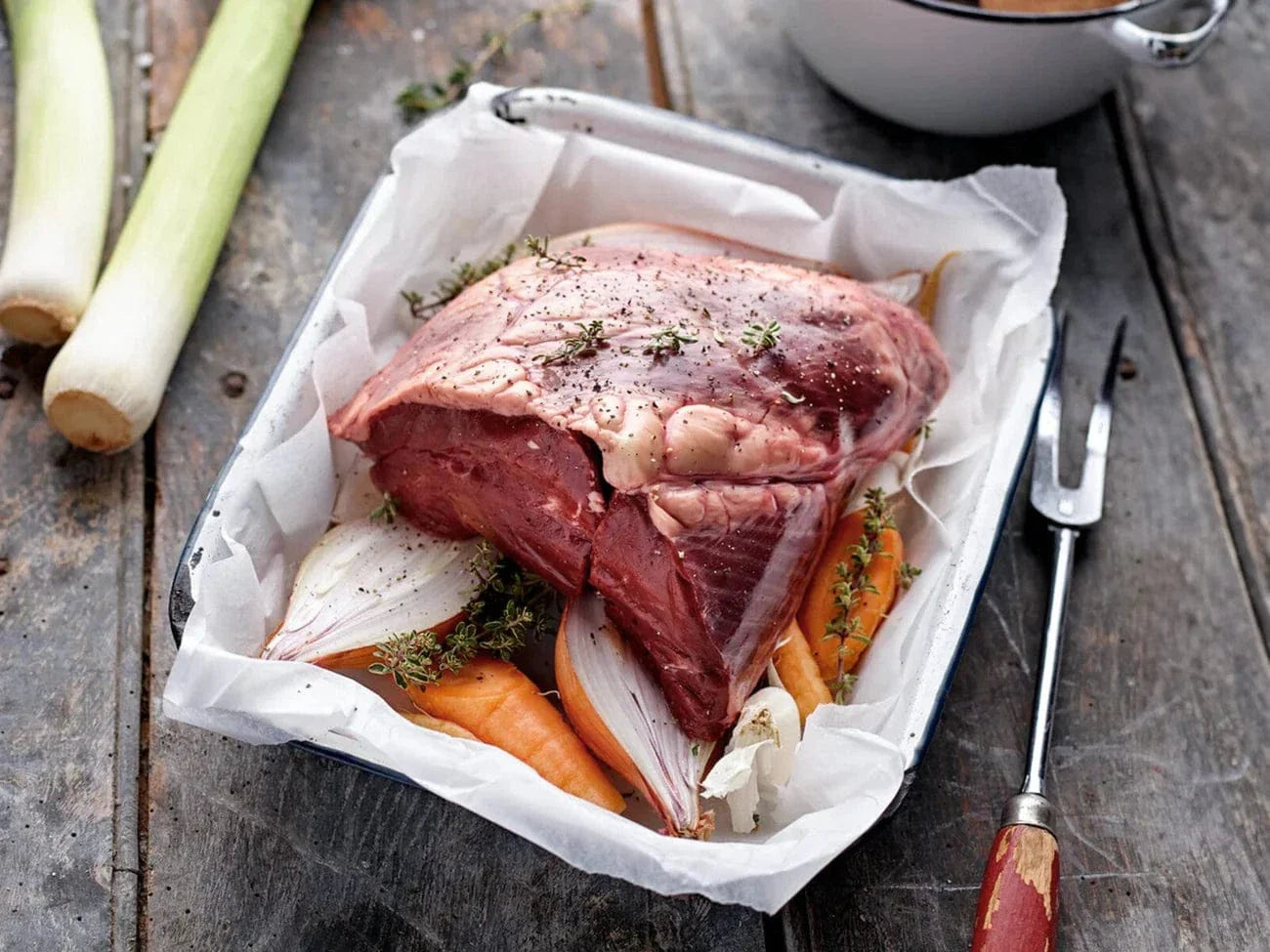 Slow-Braised Organic Ox Heart with Red Wine and Herbs