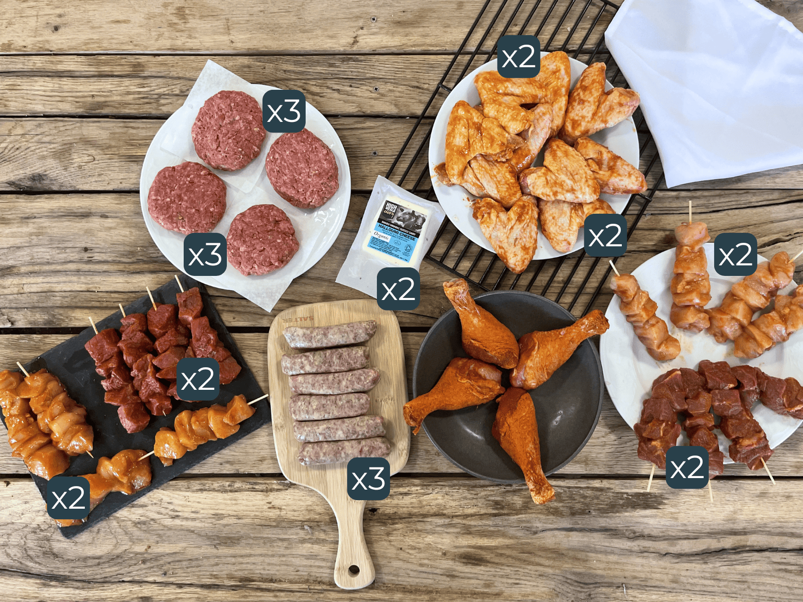Eversfield Organic BBQ Party Box 24 included