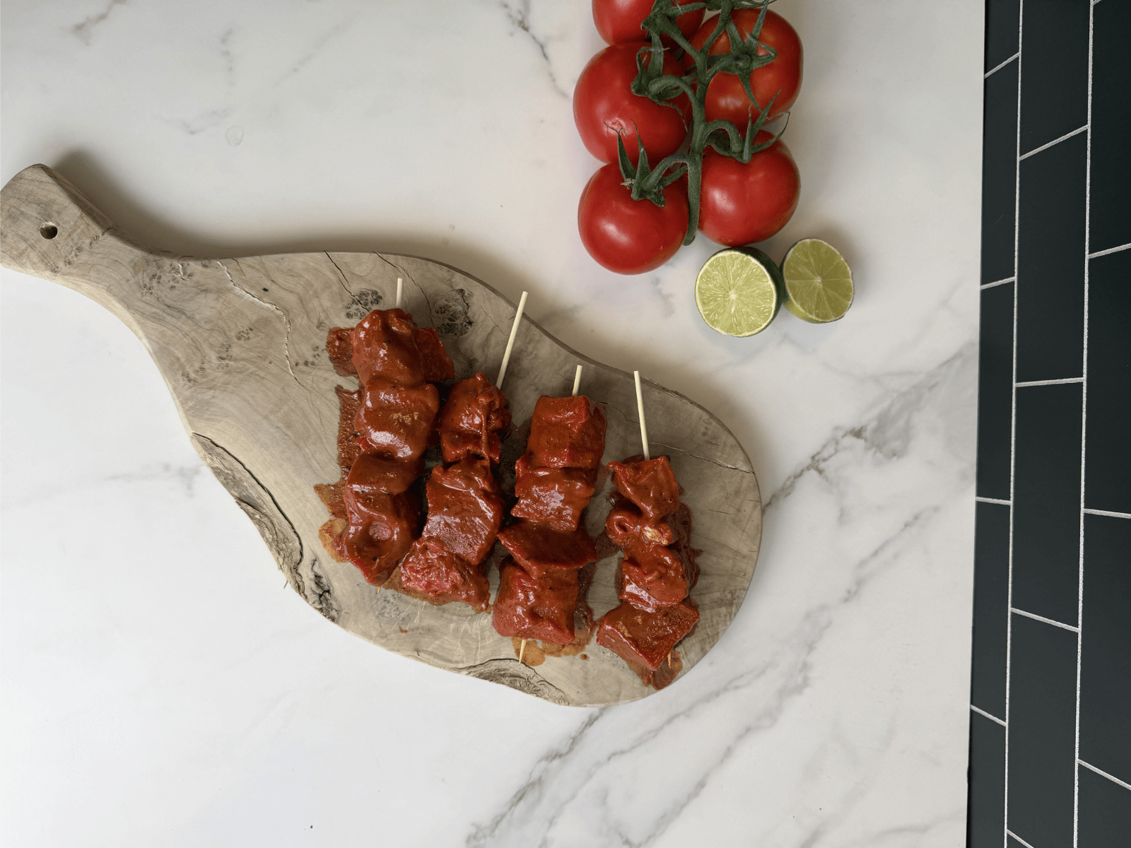 Eversfield Organic Beef Organic Tandoori Beef Rump Kebabs 400g