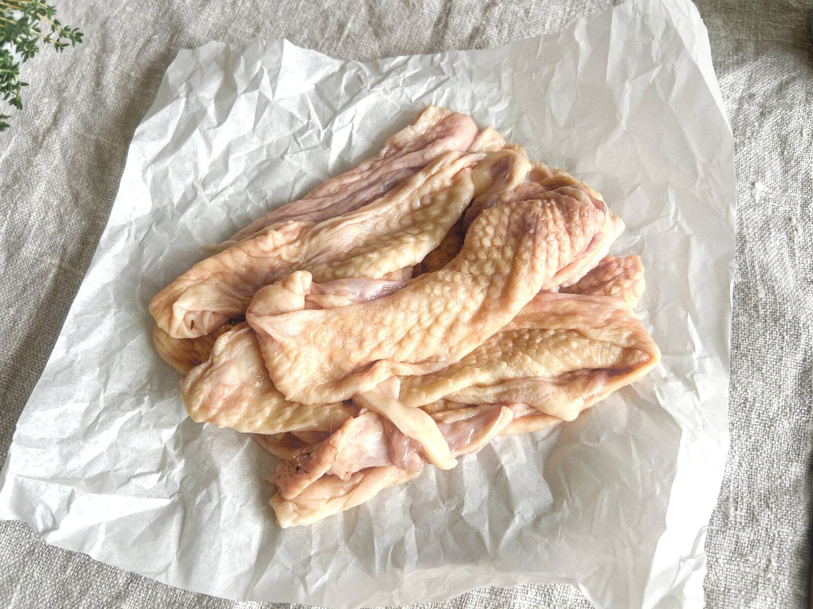 Eversfield Organic Chicken Chicken Skin, Previously Frozen 250g