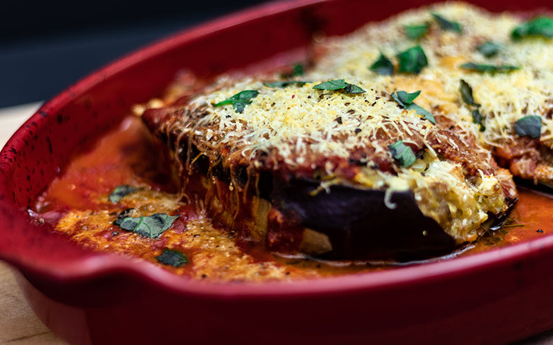 Aubergine stuffed with lamb mince recipe