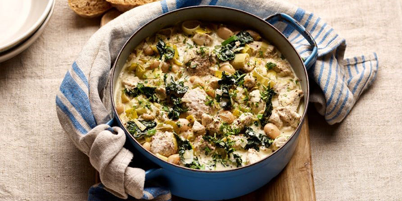 Organic Chicken, Leek and Kale Cassoulet Recipe