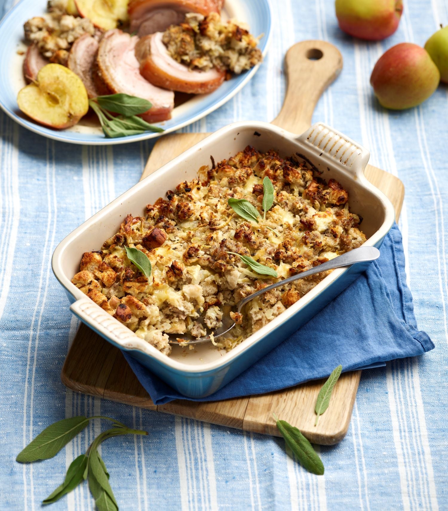 Roast Pork Loin With Cheddar & Apple Stuffing