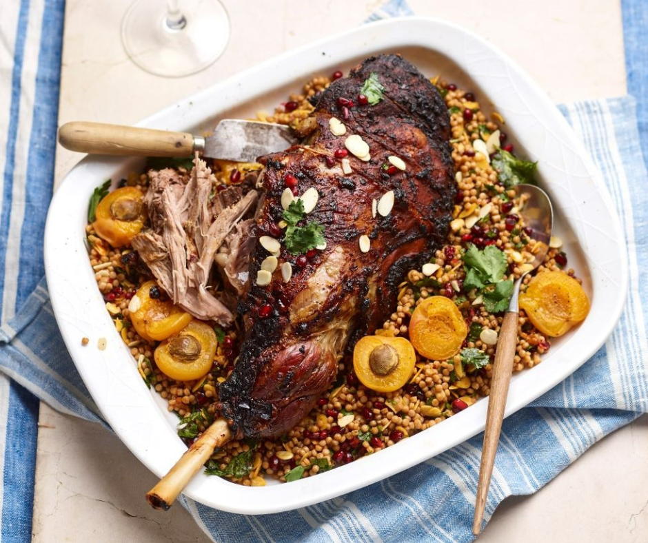 Harissa and Apricot Leg of Lamb