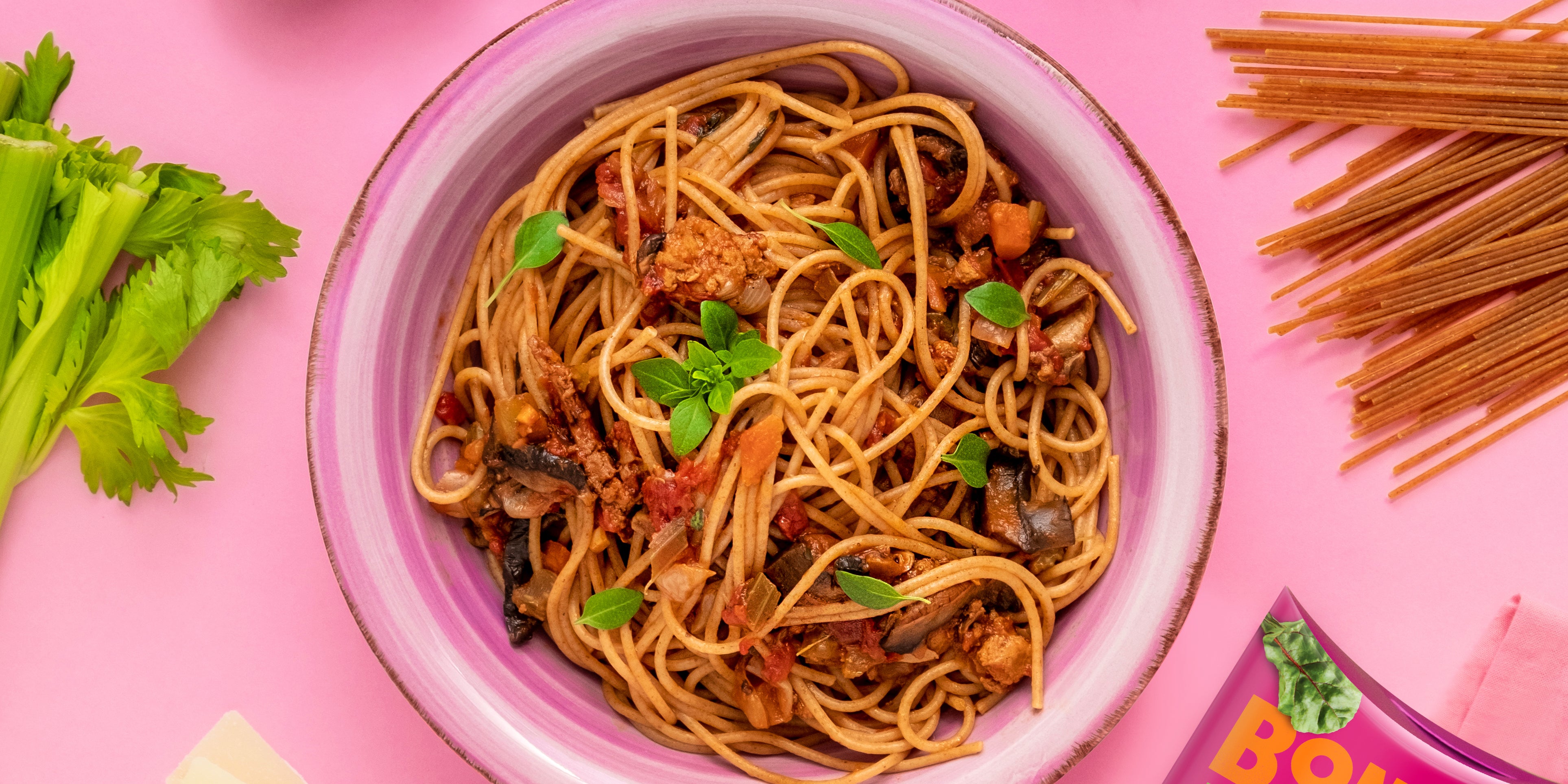 Vegan Ragu and Spaghetti