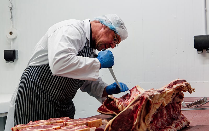 organic butchery at the Eversfield Organic Farm Devon