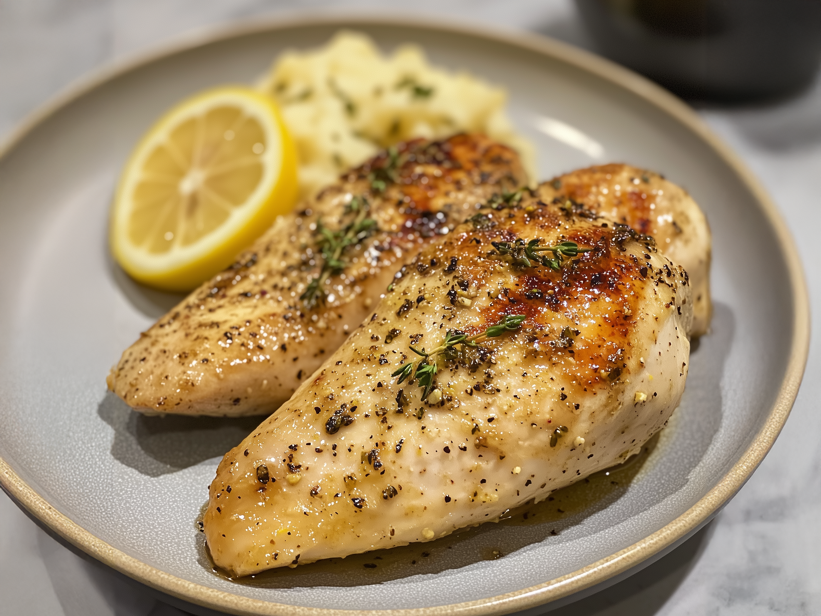 Air Fryer Lemon & Thyme Roast Chicken Breasts