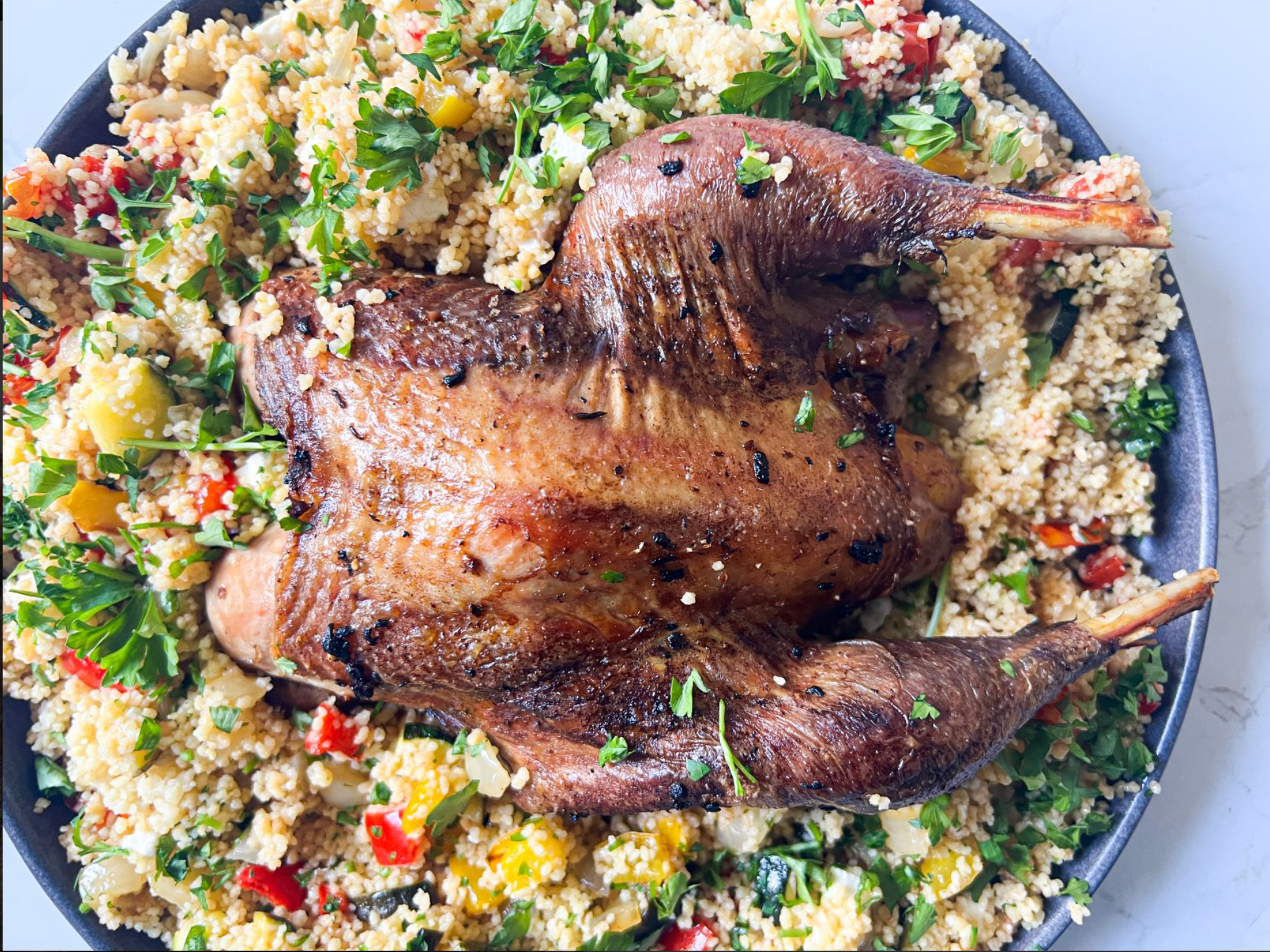 Spatchcocked Lemon Pheasant with Cous Cous