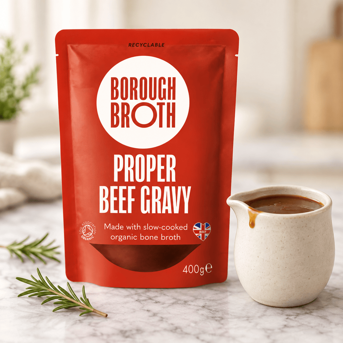 Borough Broth Broth and Stock Proper Organic Beef Gravy 400g