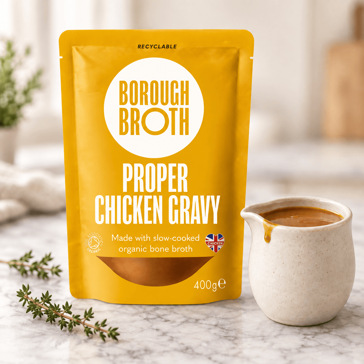 Borough Broth Broth and Stock Proper Organic Chicken Gravy 400g