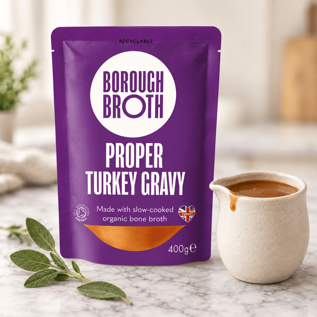 Borough Broth Broth and Stock Proper Organic Turkey Gravy 400g