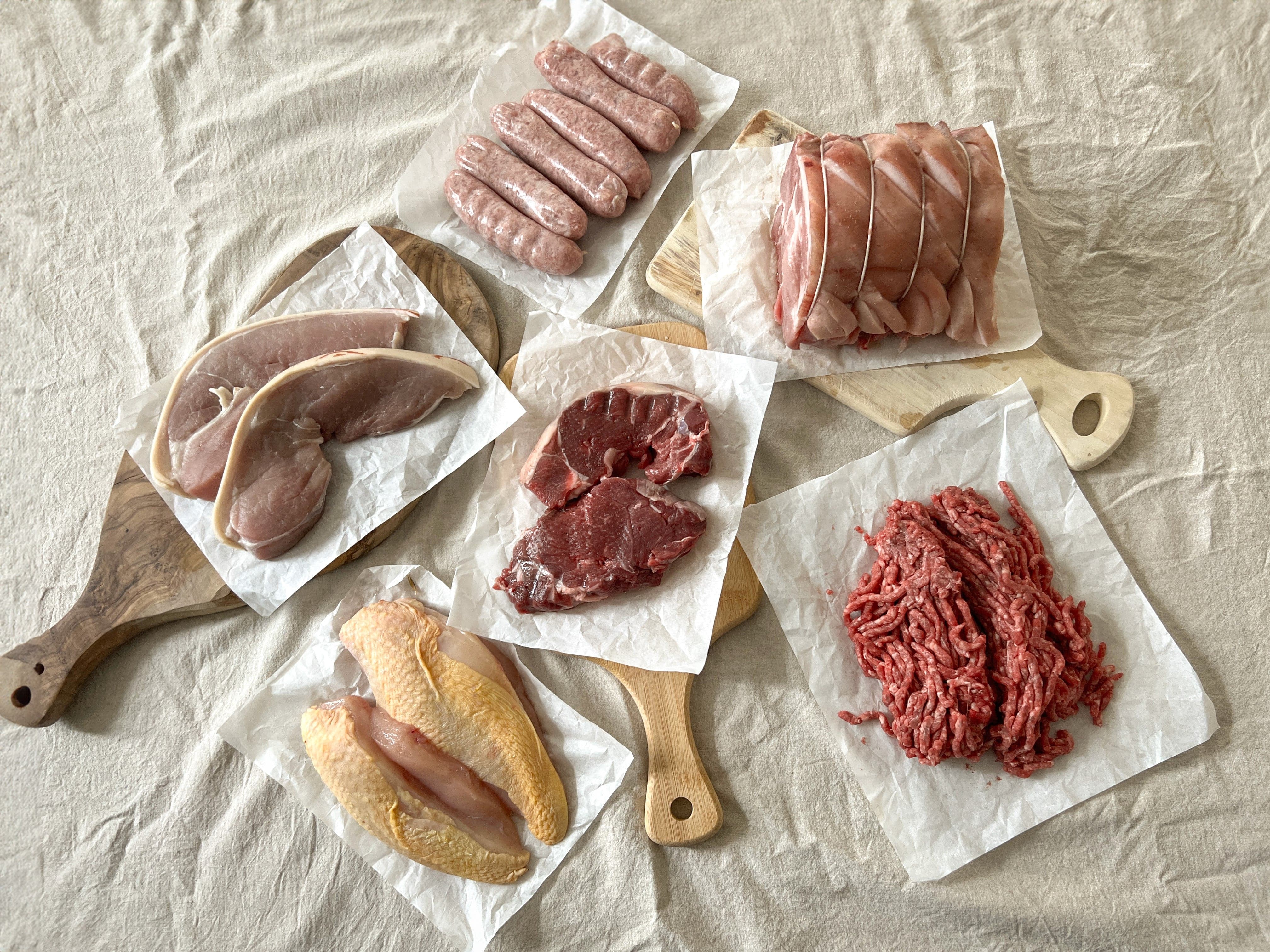 Eversfield Organic  Meat and Fish Selection Box The June Organic Meat Box