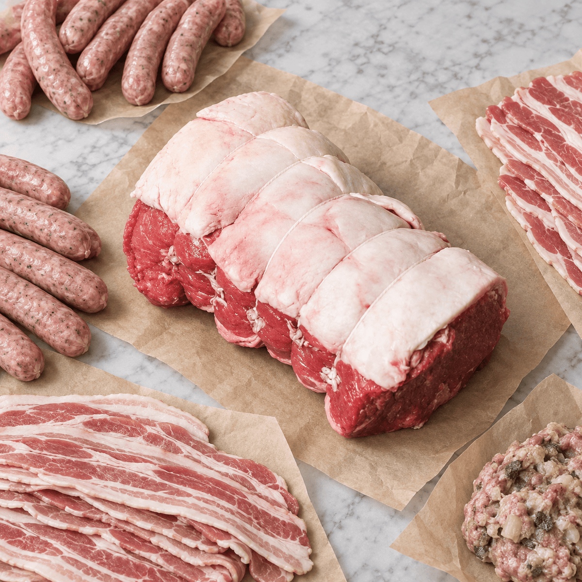 Eversfield Organic  Meat and Fish Selection Box The Organic Beef Christmas Box