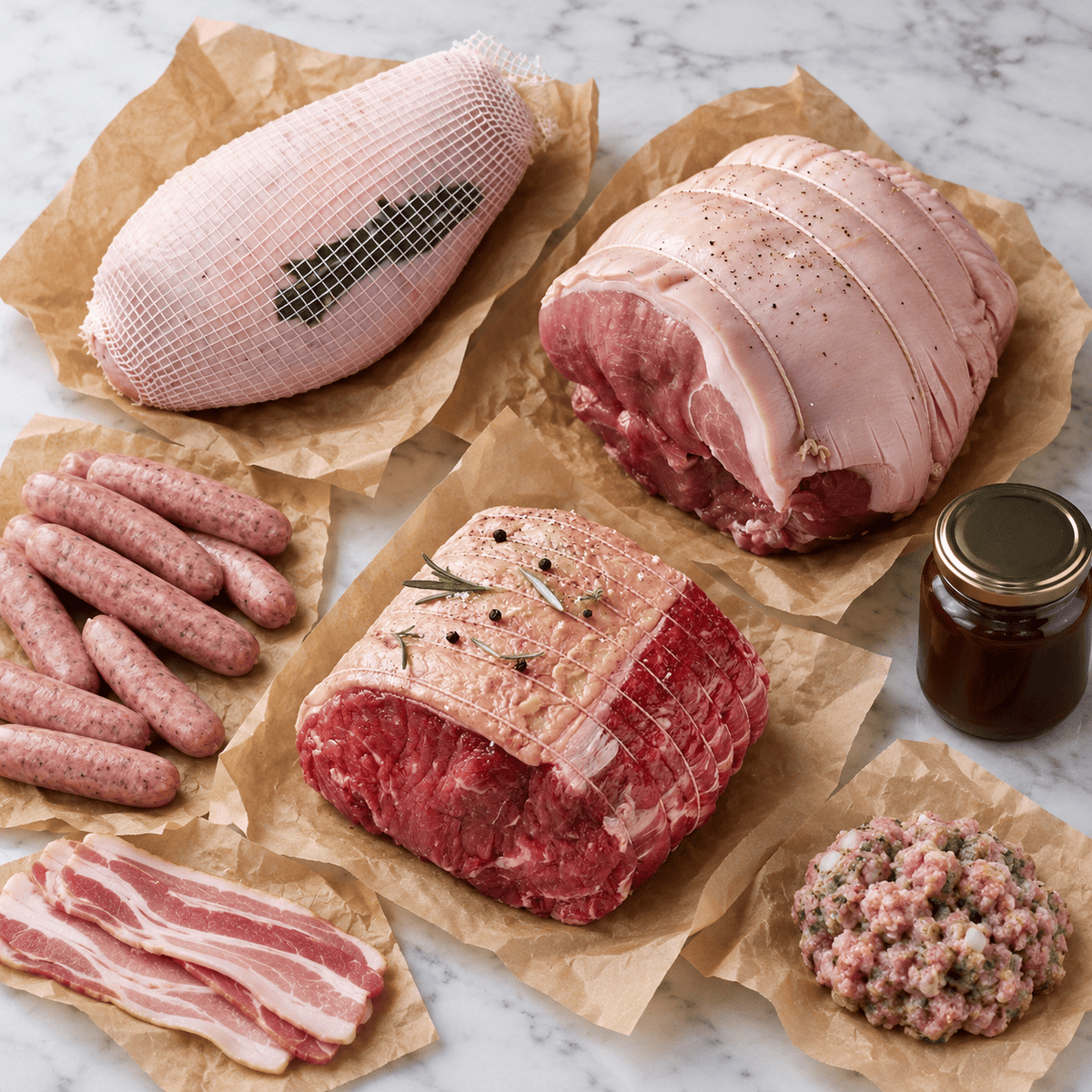 Eversfield Organic  Meat and Fish Selection Box The Organic Easy Carve Christmas Box