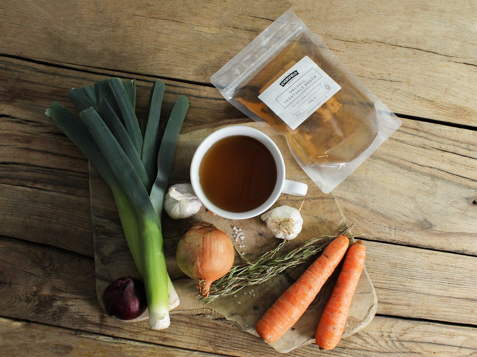 Eversfield Kitchen Broth and Stock Organic Vegetable Broth, Previously Frozen 500g
